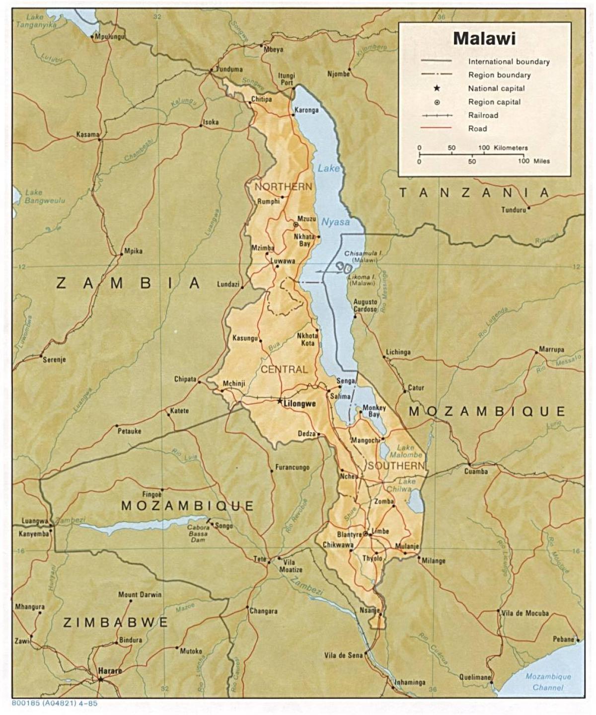 Malavio ežeras žemėlapyje
