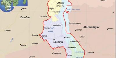 Žemėlapis Malavis politinė